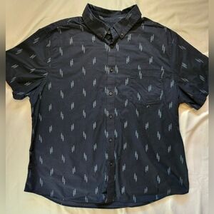 Goodfellow & Co. Mens Blue Short Sleeve Button Up Collared Shirt Size XXL